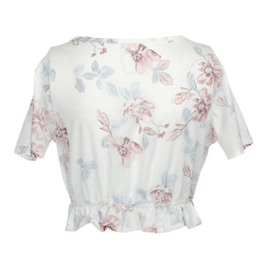 Short Sleeve Shirt Flower Print Top