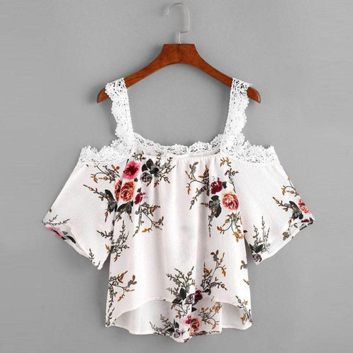 Floral Off Shoulder Crop Top