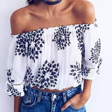 Off The Shoulder Print Blouse