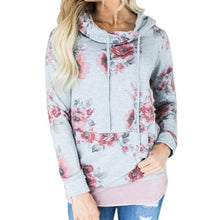 Grey Floral Hoodie Sweatshirt