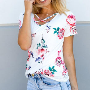 Cross Front Floral Top