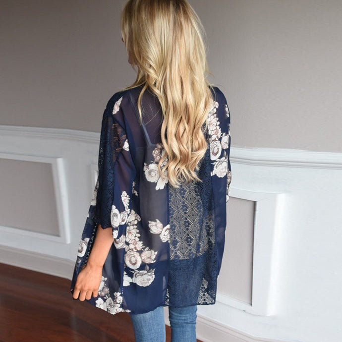 Blue Floral Kimono