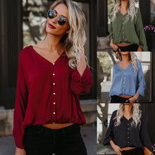 Long Sleeve Loose Button Up Top