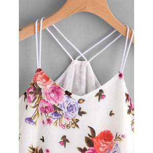 White Floral Crop Top